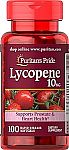 100 Count Puritan's Pride Lycopene, Supplement for Prostate and Heart Health Support $6.50 and more