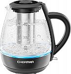 Chefman Electric Kettle with Tea Infuser, 1L 1500W, Removable Lid $16.99