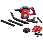 Milwaukee M18 18-Volt Lithium-Ion Cordless Compact Vacuum w/ (1) 5.0Ah Battery $159 and more