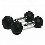 Well-Fit Rubber and Cast Iron Hex Dumbbell Set 20 Lbs Pair $25
