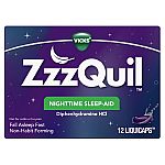 ZzzQuil Nighttime Sleep Aid, Non-Habit Forming 12.0ea - FREE