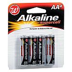 4-Pack Walgreens AA or AAA Alkaline Batteries $1