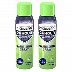 2-Ct 15-Oz Microban 24 Hour Sanitizing and Antibacterial Spray $3.06