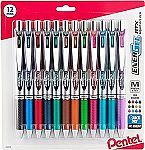 12-pack Pentel EnerGel RTX Retractable Liquid Gel Pens (Assorted Colors) $12