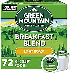 72 Count Green Mountain Coffee Roasters Breakfast Blend Single-Serve Keurig K-Cup Pods $23.93