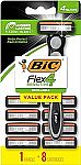 BIC Flex 4 Refillable Razors 1 Handle and 8 Cartridges $5.39