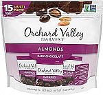 15-Pk Orchard Valley Harvest Dark Chocolate Almonds 1-Oz Bags $9
