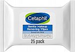 25 Count Cetaphil Gentle Makeup Removing Face Wipes $4.55