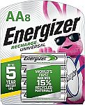 8-Ct Energizer NiMH AA Rechargeable 2000 mAh Batteries $15