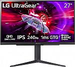 27" LG Ultragear QHD (2560 x 1440) 1ms 240Hz IPS Gaming Monitor $350