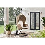 Hampton Bay Melrose Park Brown Closed Wicker Outdoor Patio Egg Swing $229 and more