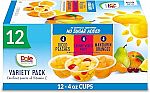 12-Count 4-Oz Dole Fruit Bowls No Sugar Added Variety Pack $5.39