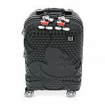Disney Mickey Ful Raised Shape Black 22" with set of 2 Luggage ID Tags $55
