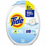 112-Ct Tide PODS Free and Gentle Laundry Detergent Soap Pacs $13.10