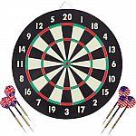 Dart Board Game Set with Six 17 g Brass Tipped Darts $11.99