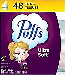 2 x 48 Count Puffs Ultra Soft Non-Lotion Facial Tissues $2.69 and more