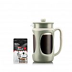 34oz Bodum Outdoor French Press Gift Set w/ Coffee Sampler $5.85