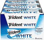 9-Pack 16-Count Trident White Sugar Free Gum (Peppermint) $5.50