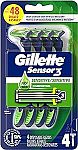 4 Count Gillette Sensor3 Sensitive Men's Disposable Razor $3.64