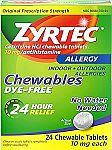 24-Count Zyrtec 24 Hour Allergy Relief Berry Chewable Tablets $10