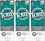 3-Pack Tom's of Maine Natural Luminous White Toothpaste with Fluoride, Clean Mint $9.27