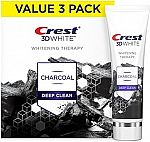 3-pack Crest 3D White Whitening Therapy Charcoal Deep Clean Invigorating Mint Teeth Whitening Toothpaste 4.6 oz $15