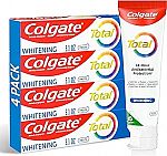 4-Pack 5.1-Oz Colgate Total Whitening Toothpaste (Mint) $8.13