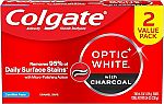 2-Pack 4.2-Oz Colgate Optic White Charcoal Toothpaste w/ Fluoride (Cool Mint) $6.08