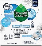 72-Count Seventh Generation Dishwasher Detergent Packs $5.32