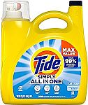 168-Oz Tide Simply Liquid Laundry Detergent + $9.50 Amazon Credit $13