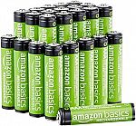 Amazon Basics 24-Pack AAA 800 mAh Rechargeable Batteries $14