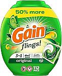 112-Count Gain flings Laundry Detergent Soap Pacs + $17 Amazon Credit $26