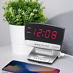 Westclox Digital Alarm Clock with 1A USB Charging Port $3.42