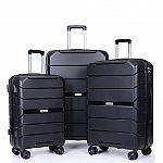 Travelhouse 3 Piece Luggage Set Hardshell Lightweight Suitcase with TSA Lock Spinner Wheels $89.99