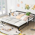 Harper & Bright Designs Black Metel Twin Size Daybed with Adjustable Pop Up Trundle $190 and more