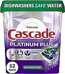 156-Count Cascade Platinum Plus ActionPacs Dishwasher Detergent Pods + $10 Amazon Credit $42