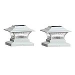 2-Pack Hampton Bay 10 Lumens White Integrated LED Outdoor Solar Post Cap $19.78 or less