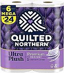 6 Mega Rolls Quilted Northern Ultra Plush Toilet Paper $5.59