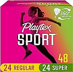 Playtex Sport Tampons (24ct Regular + 24ct Super Absorbency) $4.93