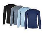4-Pack Men's Long Sleeve Moisture Wicking Performance Crew Neck Shirt $16.99 and more