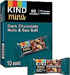 10 Count KIND Minis, Dark Chocolate Nuts & Sea Salt $3.50