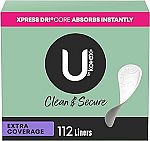 112-Count U by Kotex Clean & Secure Panty Liners $4.58