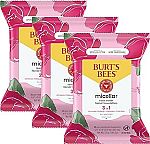 3-Pack 30 Count Burt's Bees Rose Water Face Wipes $11.53