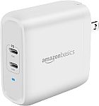 AmazonBasics 36W 2-Port USB-C Wall Charger with Power Delivery $9.99