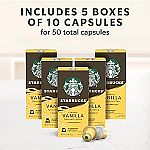 50 Count Starbucks Nespresso Capsules OriginalLine Coffee $24 and more