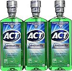 3-Pack 18-Oz ACT Anticavity Fluoride Mouthwash (Mint) $8.97