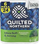 6-Count Quilted Northern Ultra Soft & Strong Mega Rolls Toilet Paper $5.69