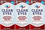 3-Pack Clear Eyes Maximum Redness Relief Eye Drops $6.50