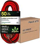 6-Pack of 50ft Go Green Power 12/3 SJTW Outdoor Extension Cords $76.50