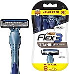 8-piece BIC Flex 3 Titanium Men’s Disposable Razors With 3 Blades $7.97